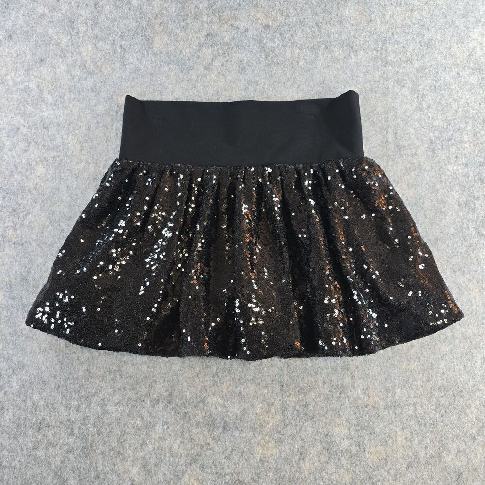 ee:some Women's Black Sparkly Sequin Bubble Mini Skirt Size M Lined Party Formal